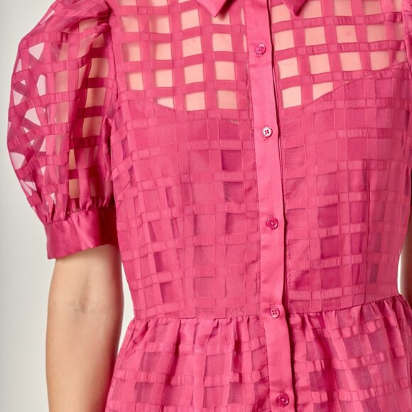 🍷 English Factory Gridded Organza Tiered Maxi Dress – Size L, NWOT 🍷 - Picture 2 of 14